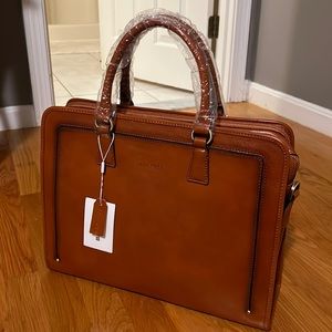 Banuce Italian Leather Briefcase New With Tags